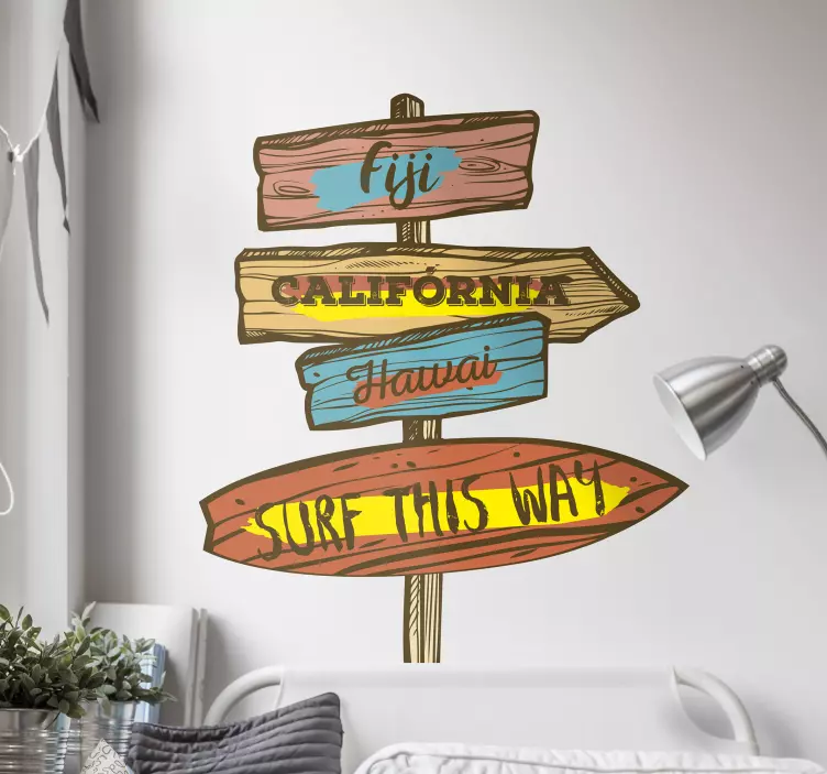 Surftafel locatie sticker - TenStickers