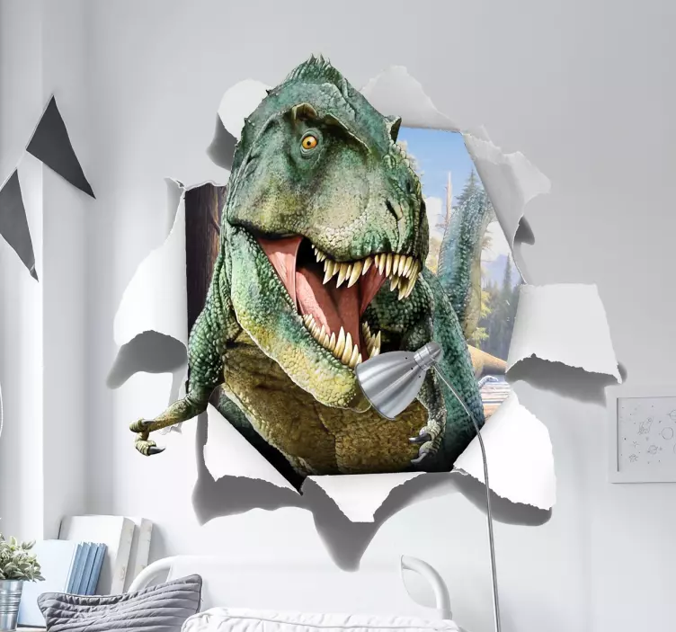 Dino muursticker T-Rex 3D - TenStickers