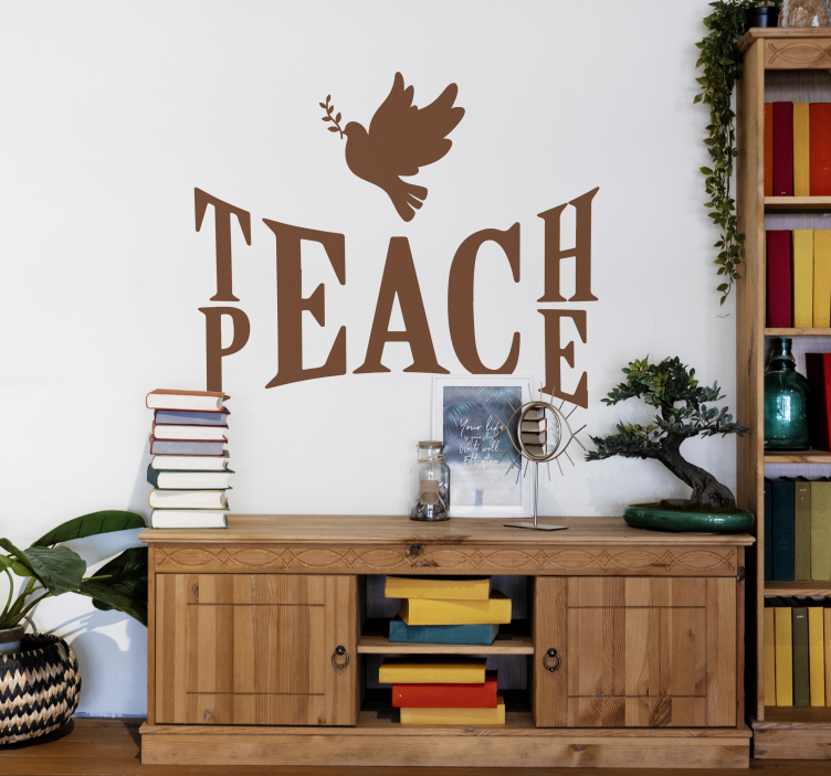 teach peace tekst sticker - TenStickers