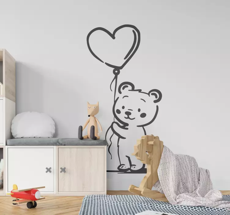 Teddybeer omtrek sticker kinderen - TenStickers