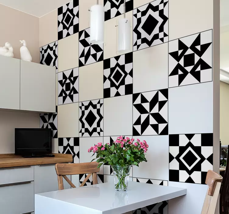 Tegelstickers keuken geometrisch - TenStickers