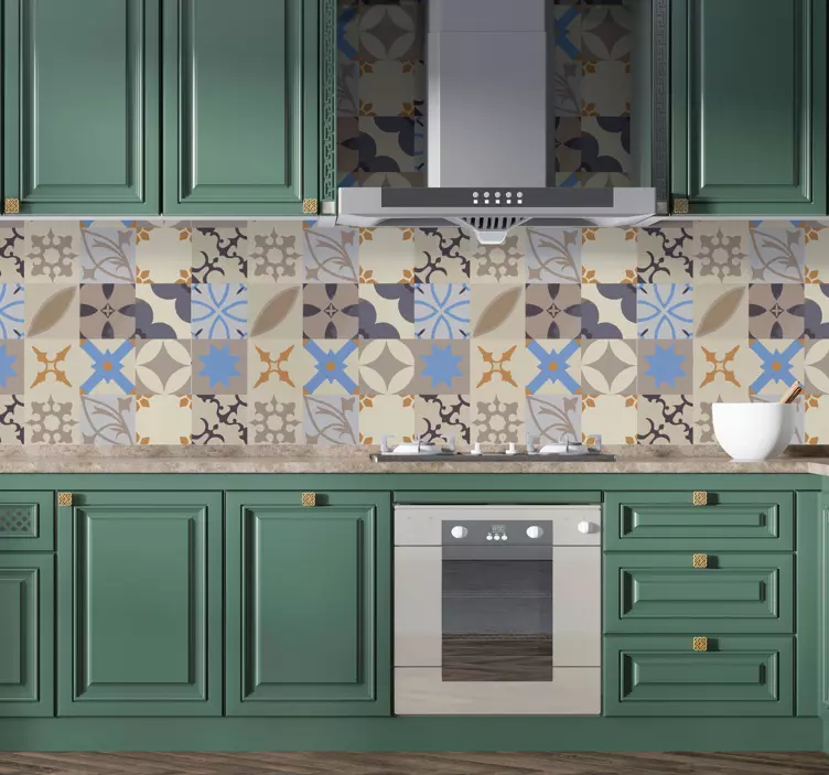 Tegelstickers keuken patroon - TenStickers