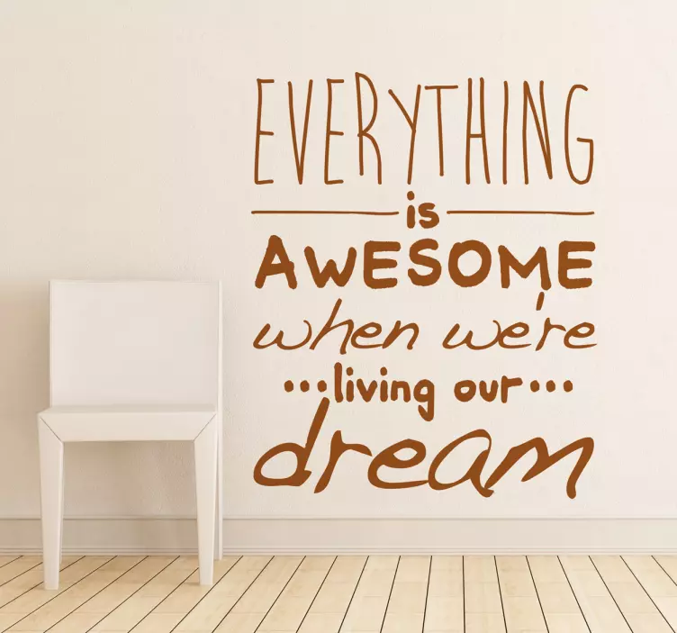 Tekst muursticker Everything is awesome - TenStickers