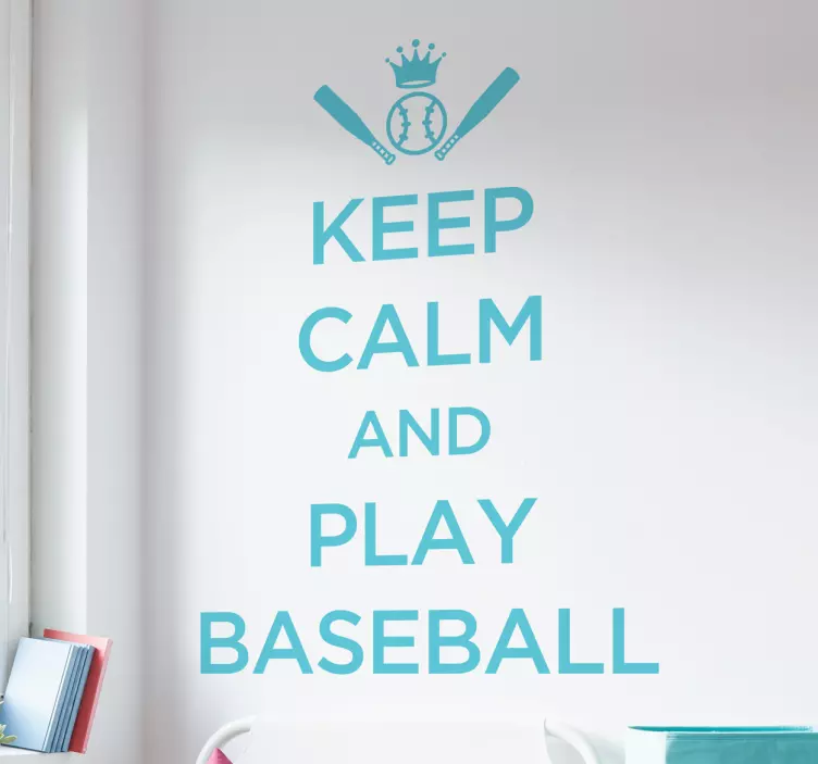 Tekst Sticker Keep Calm Play Baseball - TenStickers