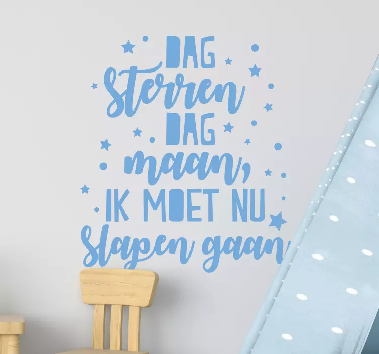 Tekst stickers Dag sterren Dag maan gedichtje - TenStickers