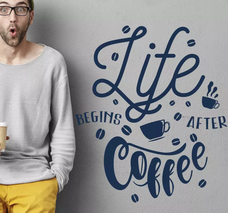 Muurstickers life begins after coffee tekst  - TenStickers