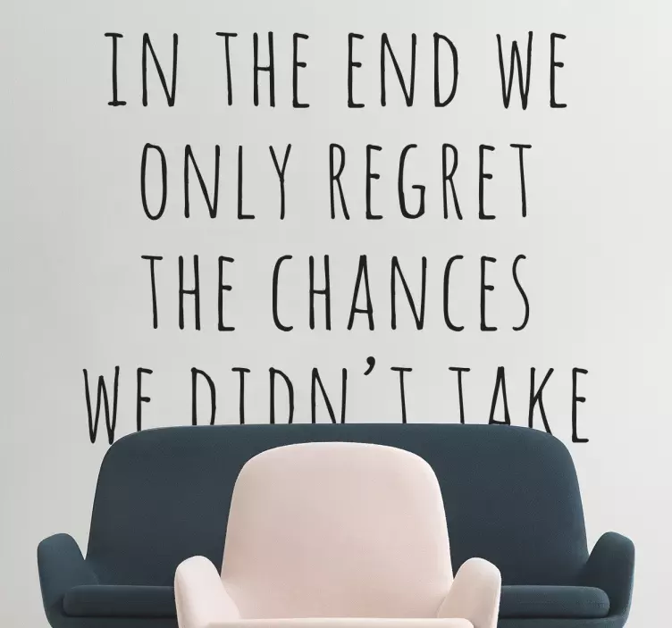 Tekststicker Spijt Quote - TenStickers