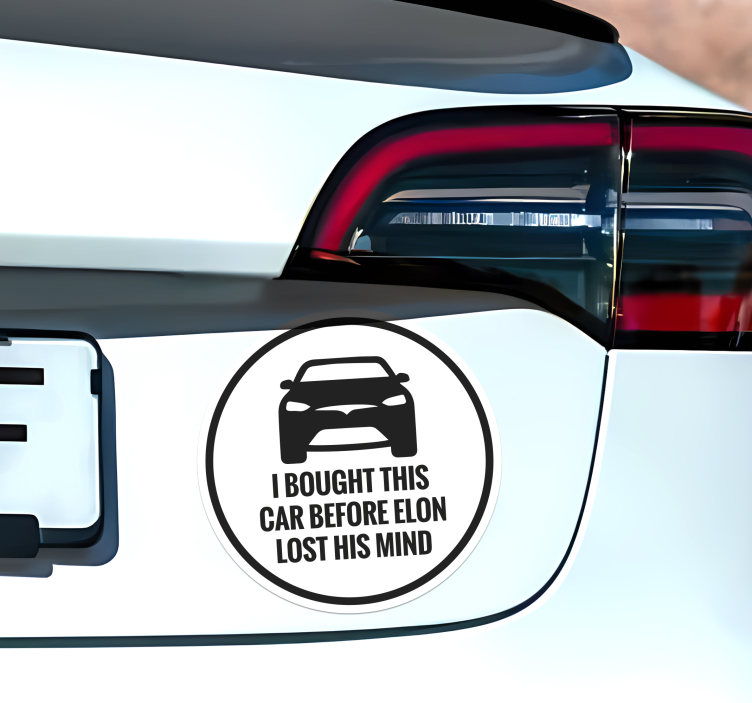 Tesla autosticker I bought this before Elon lost mind - TenStickers