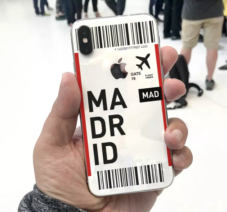 Ticket luchthaven madrid iPhone sticker - TenStickers