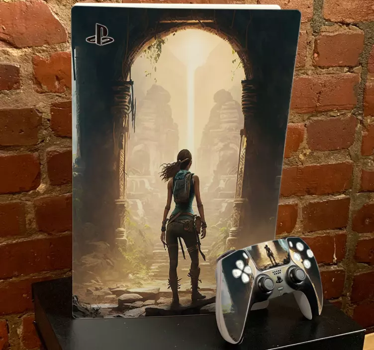 Tomb verkennen videospel PS sticker  - TenStickers