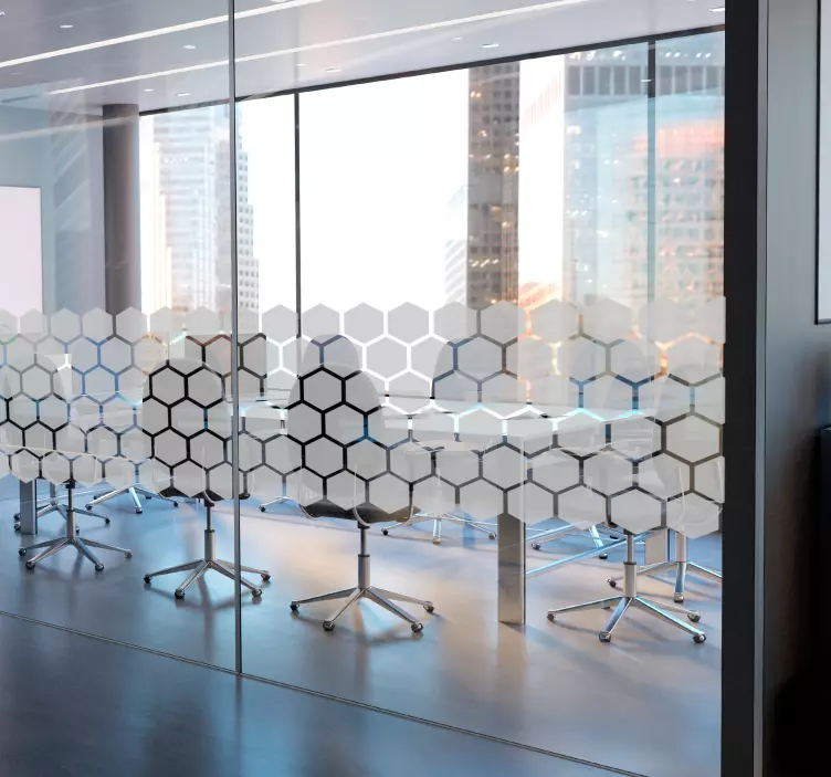 Translucide raamsticker met hexagoon motief - TenStickers