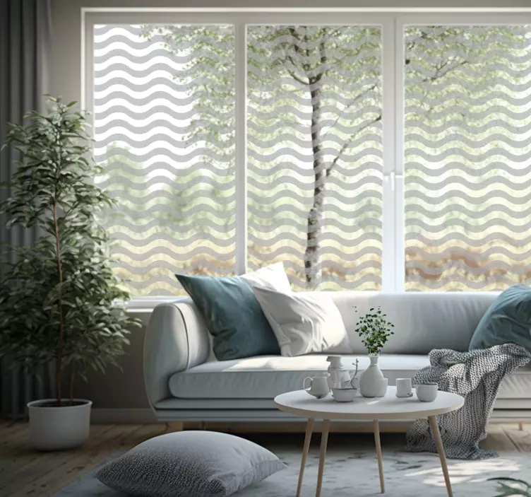 Transparante golven Raamsticker - TenStickers