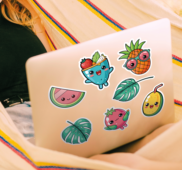 Tropisch fruit en dranken laptop sticker - TenStickers