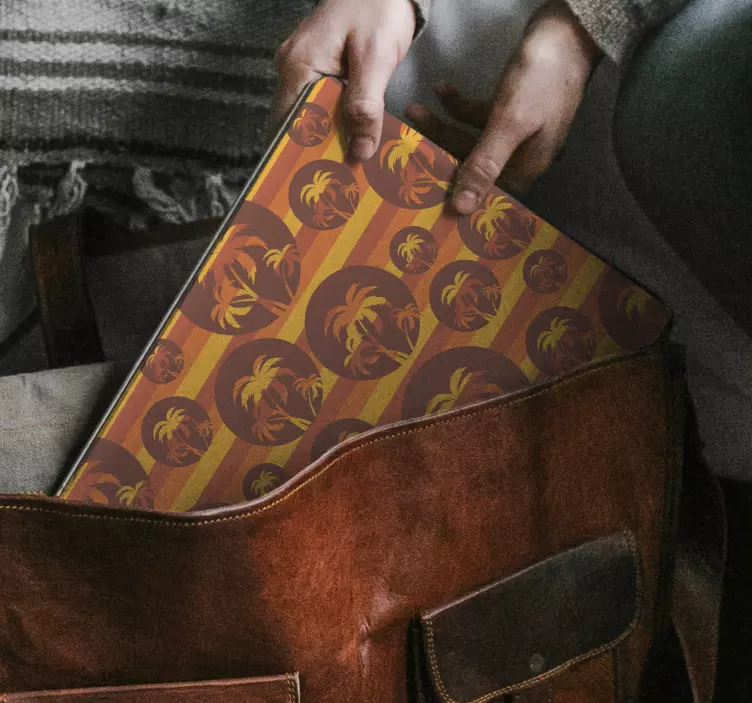 Tropisch palmpatroon laptop sticker - TenStickers