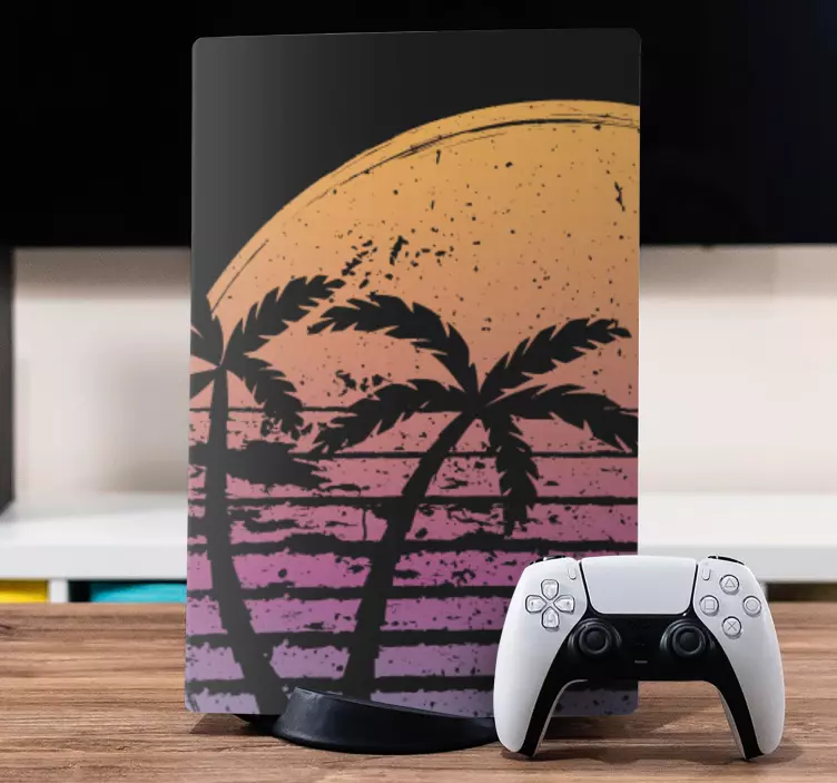 Tropische zonsondergangsvibes ps5 sticker - TenStickers