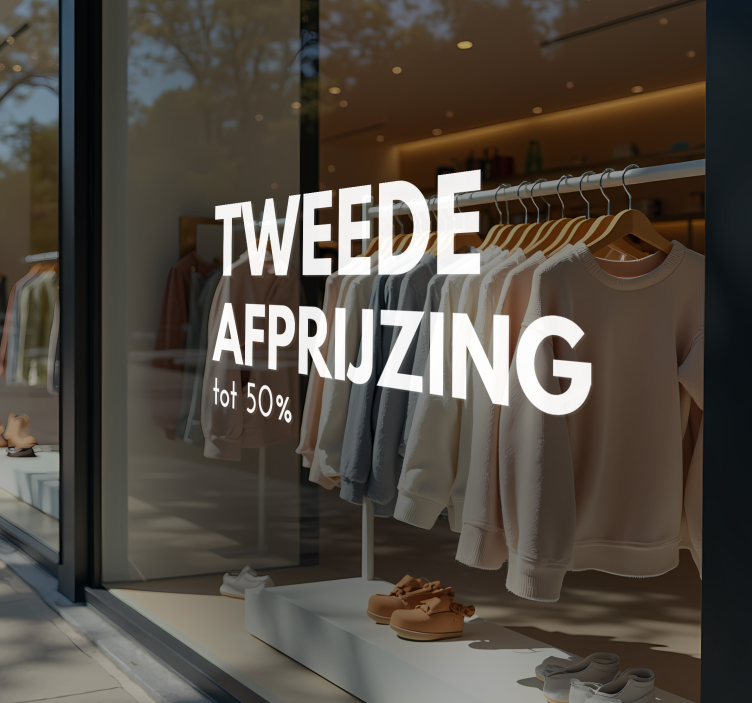 tweede afprijzing gepersonaliseerd korting sticker - TenStickers