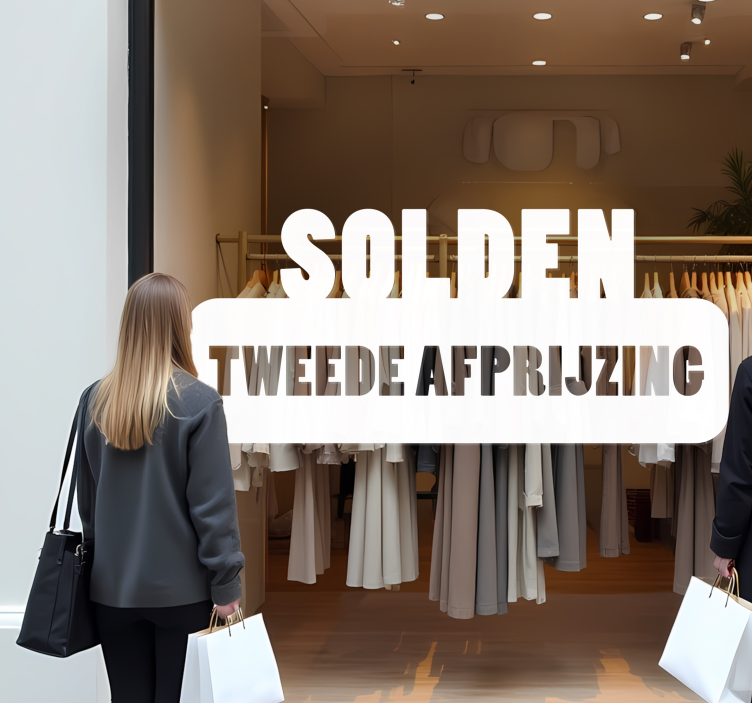 tweede afprijzing korting sticker - TenStickers