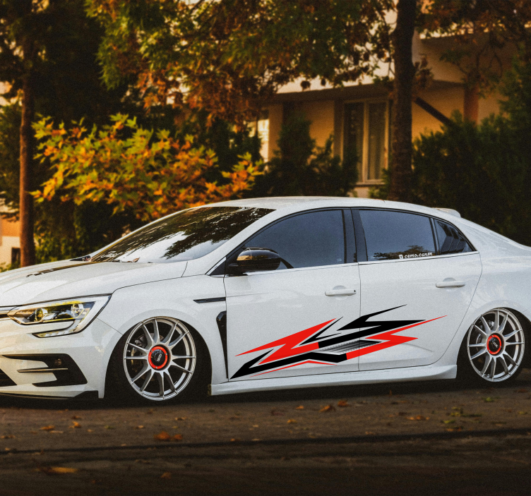 Tweekleurige zijracestijl autosticker - TenStickers