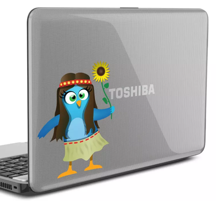 Twitter Hippie vogel Laptop Sticker - TenStickers