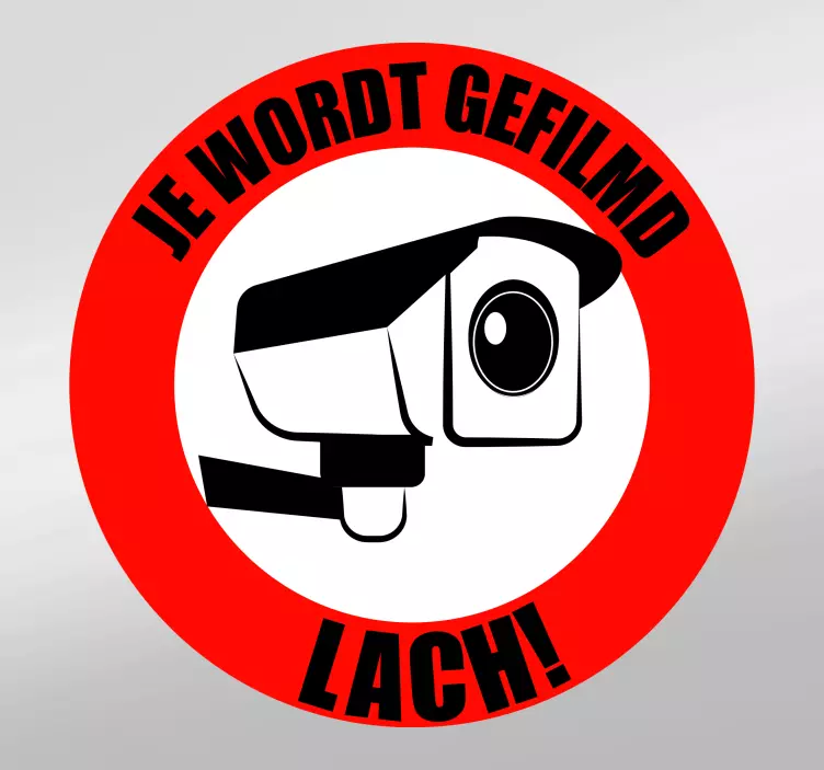 Wordt gefilmd -lach sticker - TenStickers