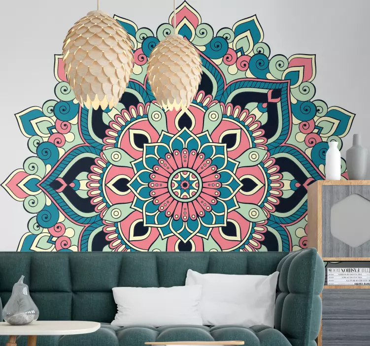 Uitgebreid mandala-motief decoratie sticker - TenStickers
