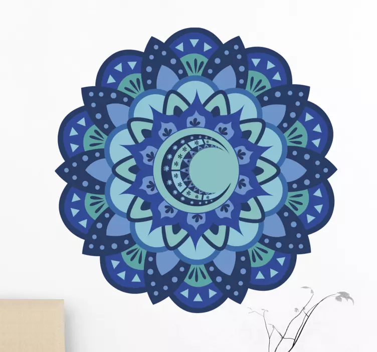 Uitgebreide botanische mandala natuur muursticker - TenStickers