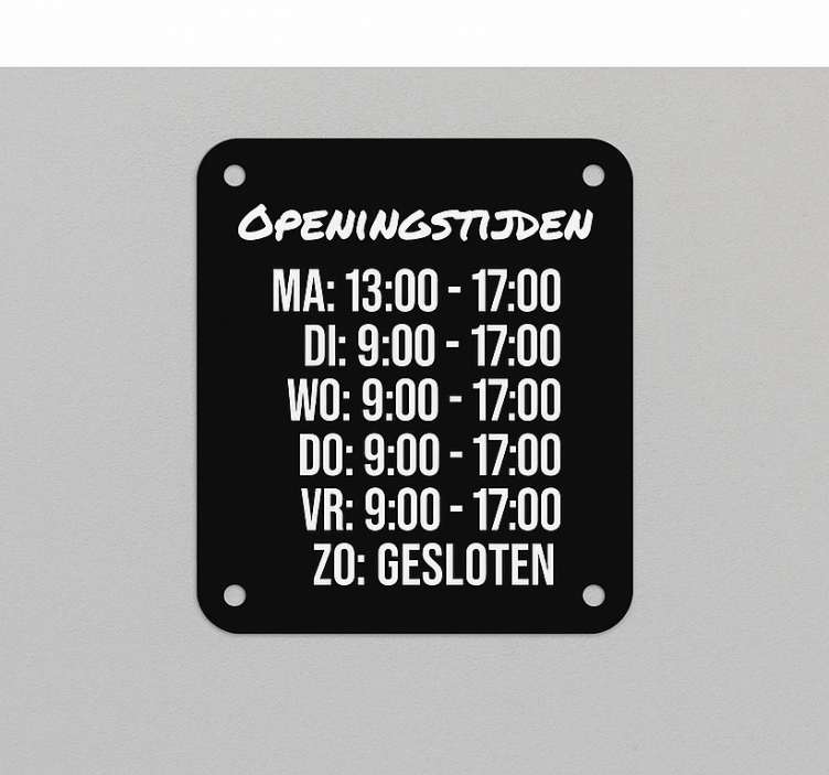 Authentieke openingstijden openingstijden - TenStickers