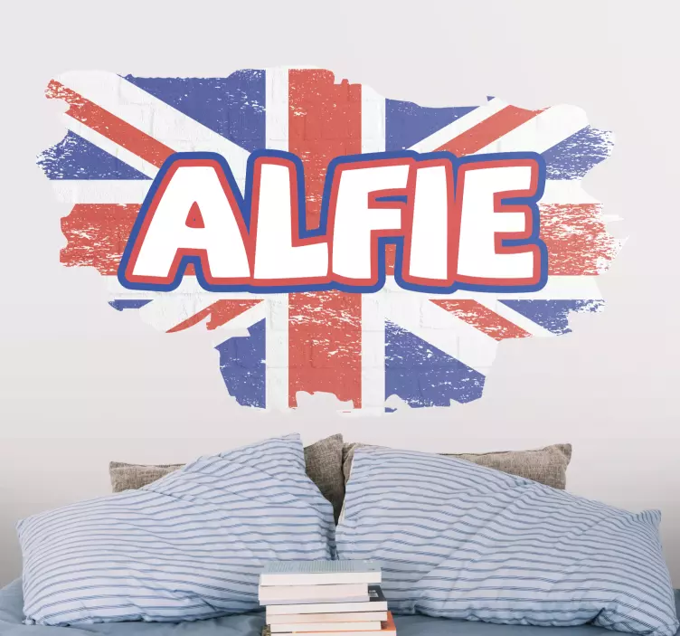 Union jack-achtergrond locatie sticker - TenStickers