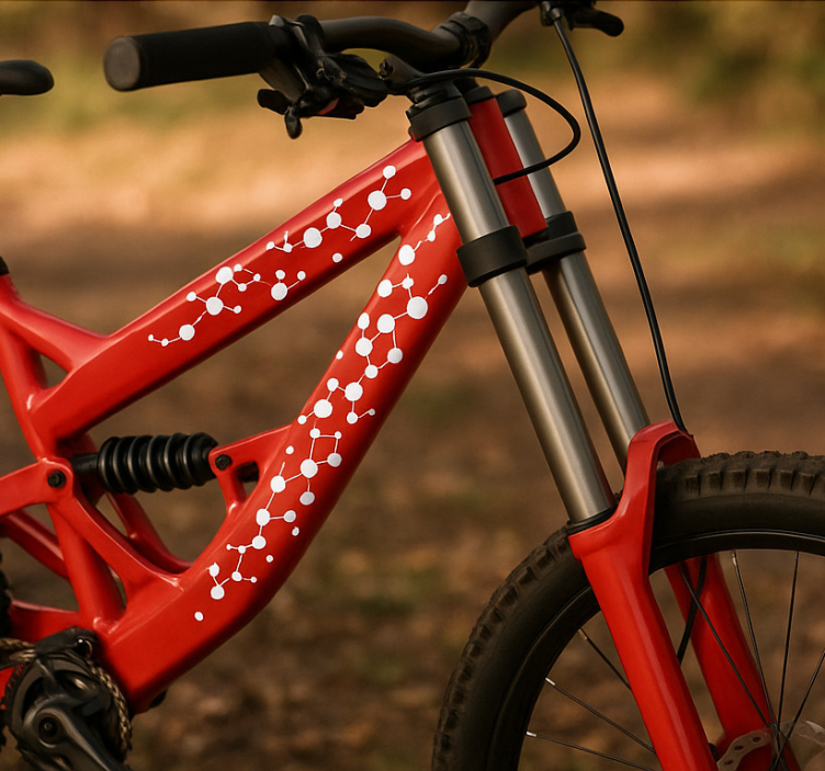 Verbonden stippencollectie fiets sticker - TenStickers