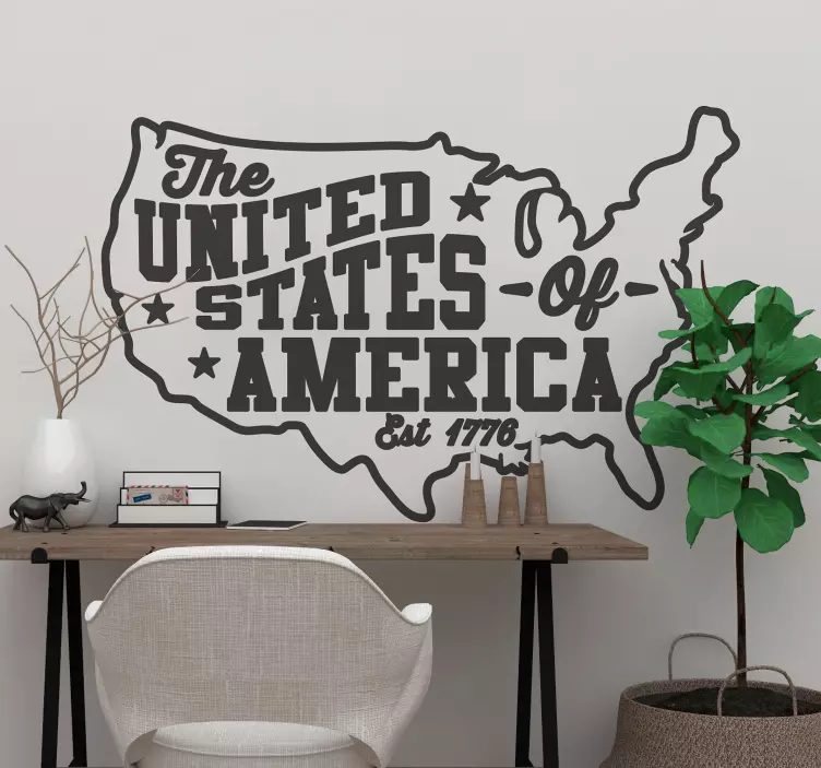 Verenigde staten van amerika locatie sticker - TenStickers