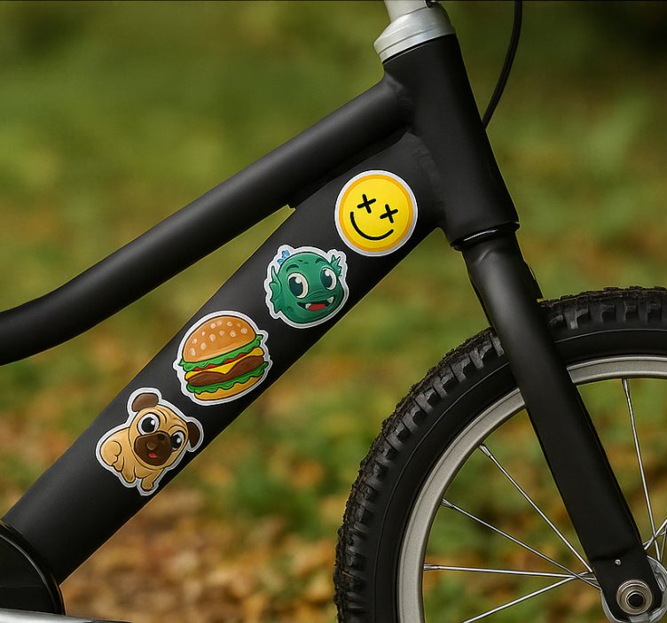 Verzameling tekenfilmfiguren fiets sticker - TenStickers
