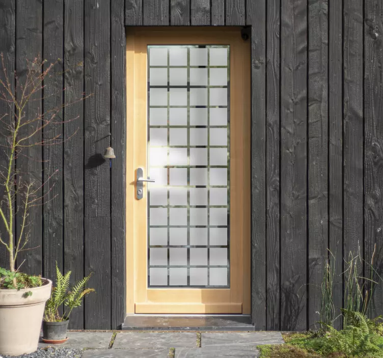 Viertkanten patroon deurstickers - TenStickers