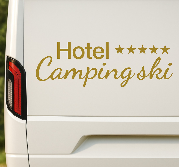 Vijfsterrenhotel camping caravan sticker - TenStickers
