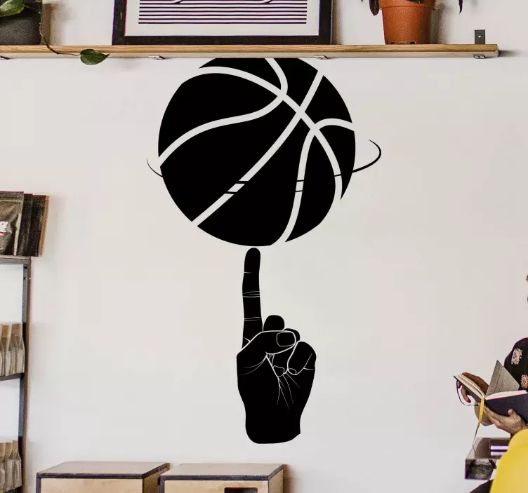 Vingerdraaiende basketball basketbal sticker - TenStickers