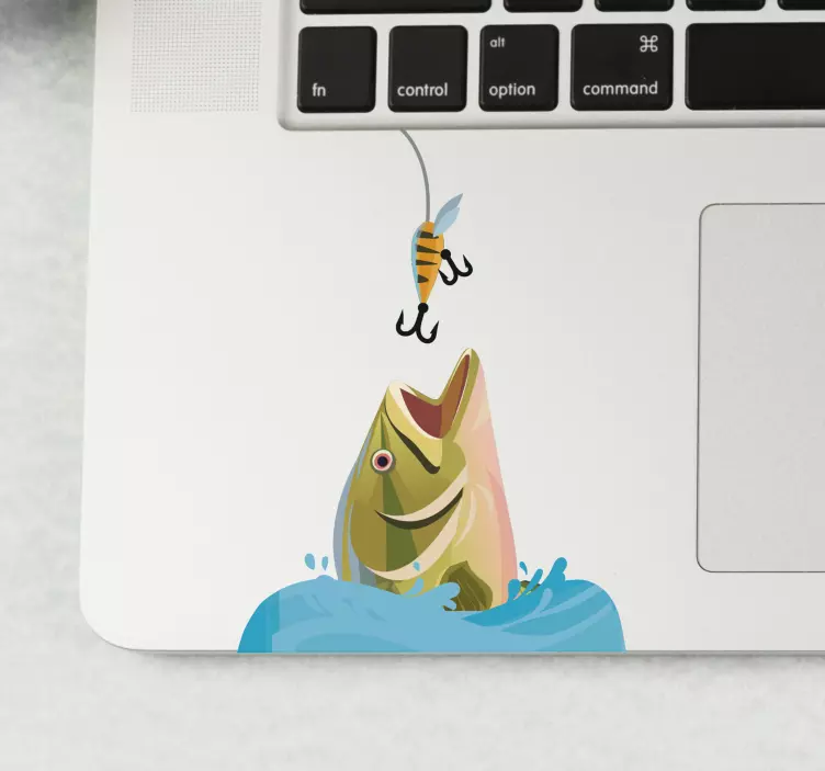 Zelfklevende laptopsticker met vis - TenStickers