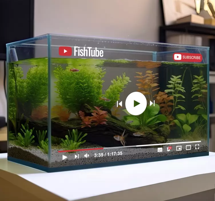 Viskom-speler Muursticker vissen - TenStickers