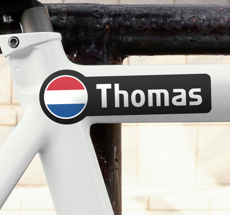 Vlag met vette  fiets naamsticker - TenStickers