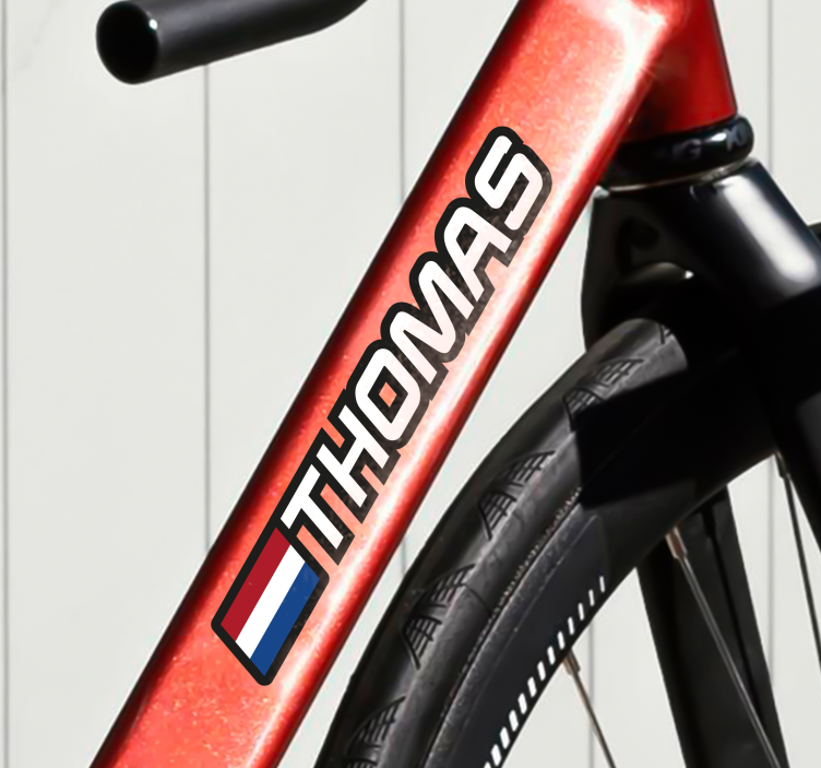 Vlag overgang in fiets naamsticker - TenStickers