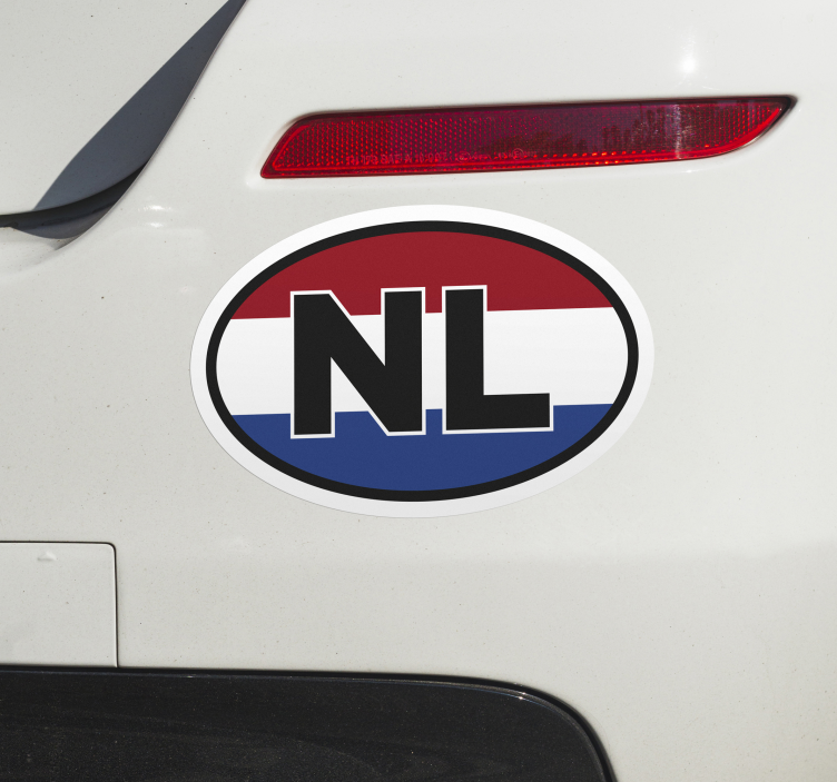 Vlag van nederland in ovale vorm autosticker - TenStickers