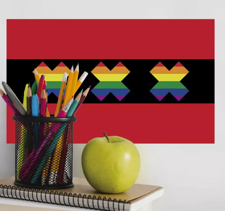 Vlaggen stickers gay pride amsterdam symbool - TenStickers