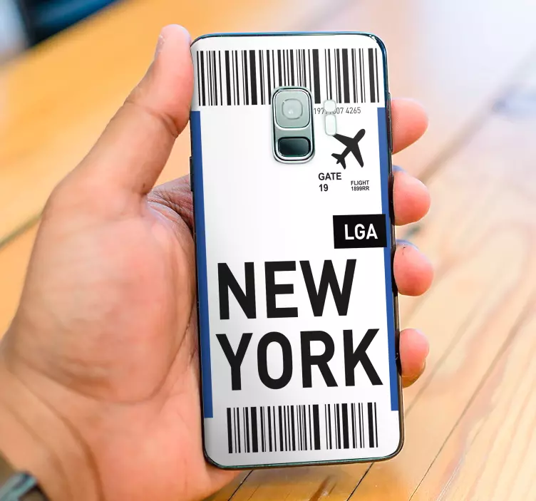 Vliegpas new york samsung sticker - TenStickers