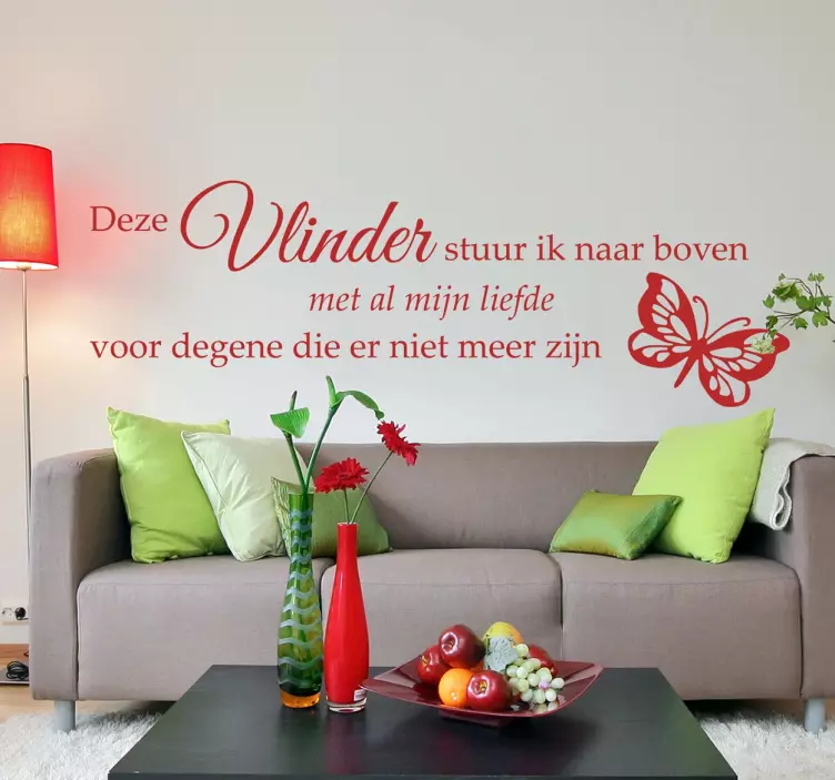 Vlinder mensen rouw tekst sticker - TenStickers