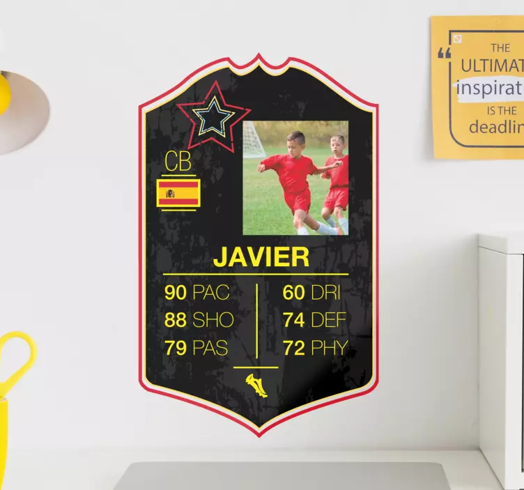 Muursticker voetbal Ster kaartspeler - TenStickers