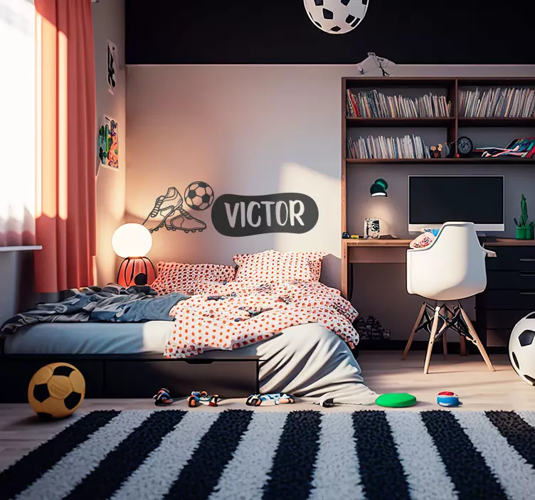 Voetbalschoen en bal Muursticker voetbal - TenStickers