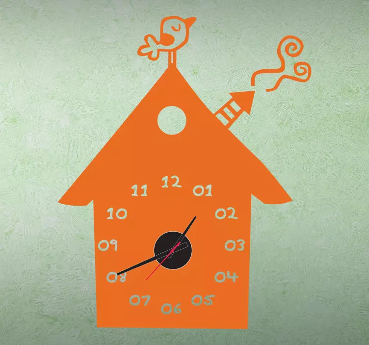 Volgenhuis Klok Muursticker - TenStickers