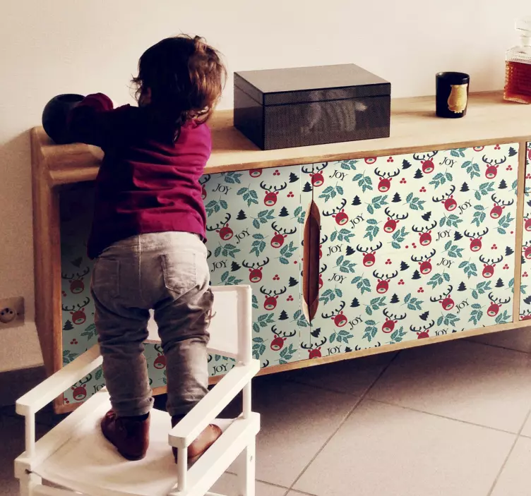 Vrolijk rendiermotief decoratie sticker - TenStickers