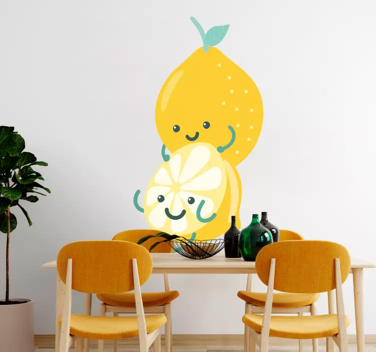 Vrolijke citruskarakters fruit sticker - TenStickers