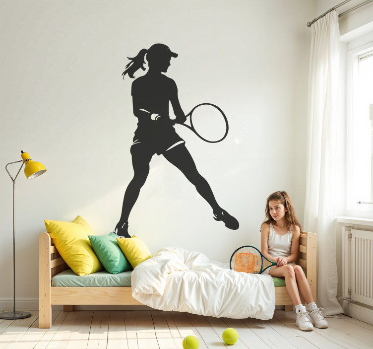 Vrouw tennis silhouet sport sticker - TenStickers