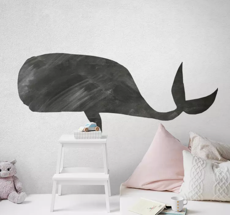 Walvis silhouet krijtbord sticker - TenStickers