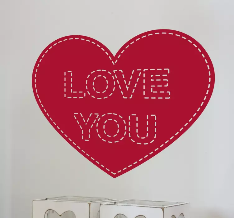 Wanddecoratie Love You geborduurd - TenStickers